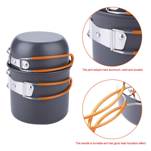 2-pack bärbar utomhus camping picknick köksredskap