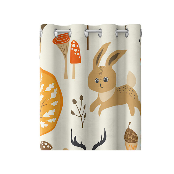Forest Animals Barnrum Cartoon Sovrum Gardiner 150*166 Termiskt Isolerade