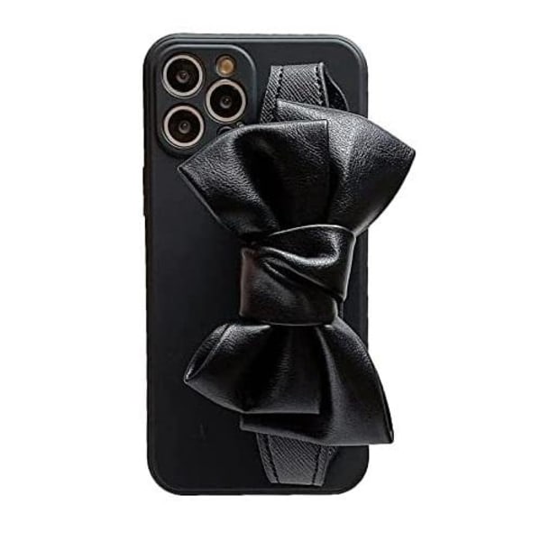 Bowknot Läderrem TPU Skal iPhone 13 - Svart