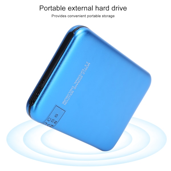 2,5-tums Mobil Extern Hårddisk USB3.0 Portabel HDD Blå med Adapterkabel för Stationär Dator Laptop2T