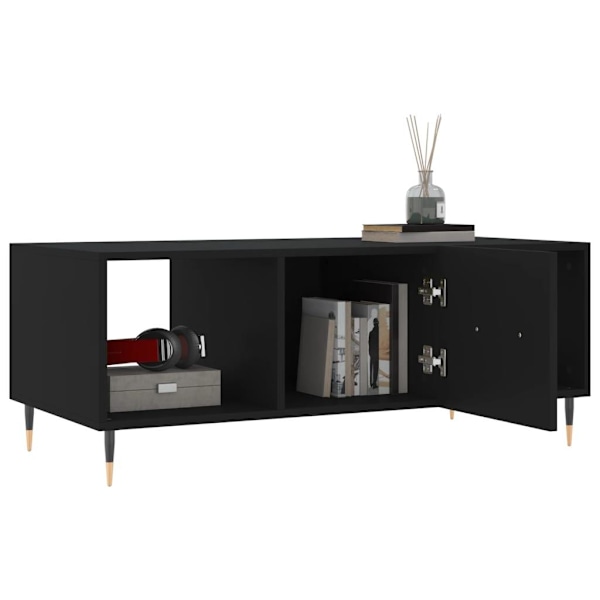 vidaXL Soffbord svart 102x50x40 cm konstruerat trä Svart