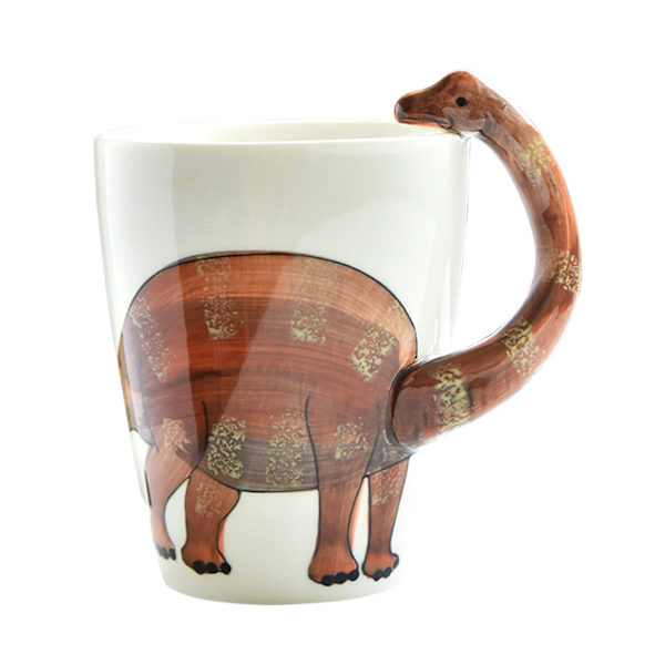 400 ml dinosaurieformad mugg söt djurkeramikmugg kontorsmugg