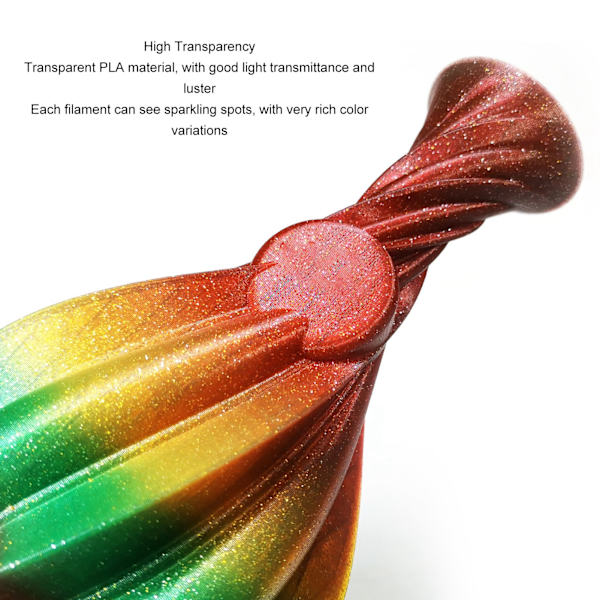 3D-skrivarfilament 1.75mm Multicolor Silke PLA Filamentpaket Hög Transparens God Styrka Påfyllningsfilament