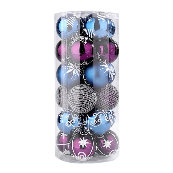 24pcs Christmas Ball Ornament,2.4" Shatterproof Assorted