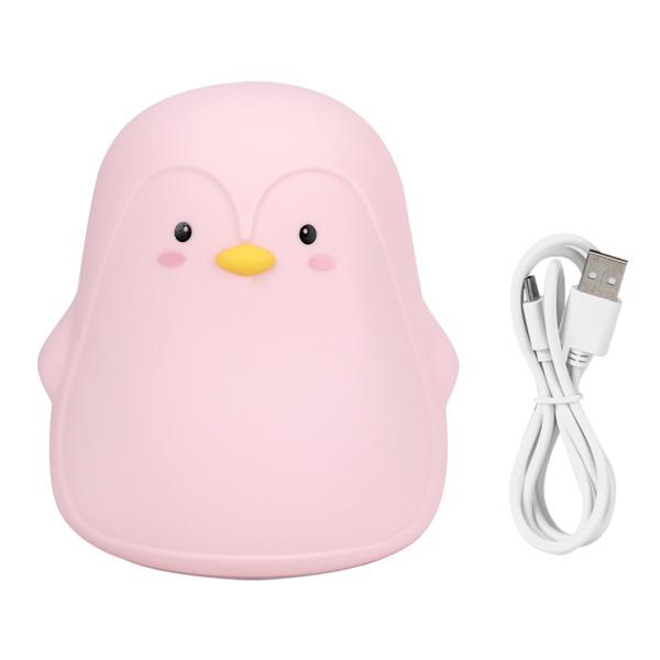 Silikon Färgglad Söta Pingvin USB Laddning LED Nattljus