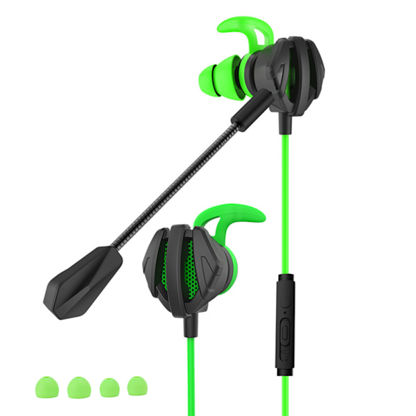 G6 In-Ear Gröna Portabla Hörlurar Headset med Mikrofoner Spel Tillbehör G6 Grön