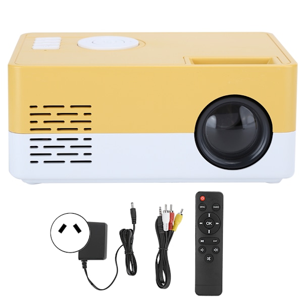 1080p Full High Definition LED Mini Projektor Smart Hemmabio Gul Vit 100‑240VAU Kontakt