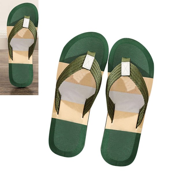 Flip-flops för män, snabbtorkande, ventilerande, halkfria, mjuka EVA, ergonomiska badtofflor, grön 41