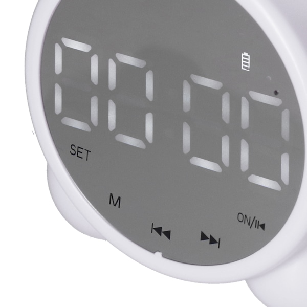 P1 Bluetooth Högtalare Väckarklocka Uppladdningsbara Digitala Väckarklockor med Bluetooth Högtalare för Barn Sovrum Kontor Vit