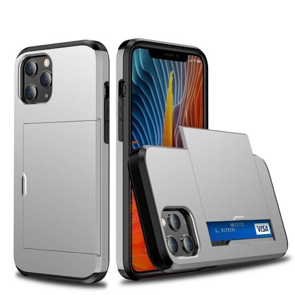 iPhone 13 Mini Stöttåligt Skal med kortfack Extra förstärkt Välj Silver Silver