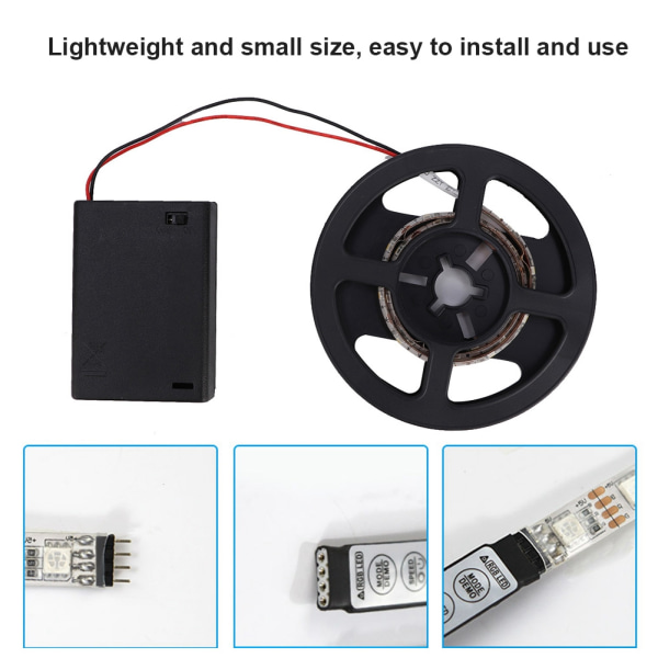 5V 1m batteridriven LED-remsa ljusband lampa för TV