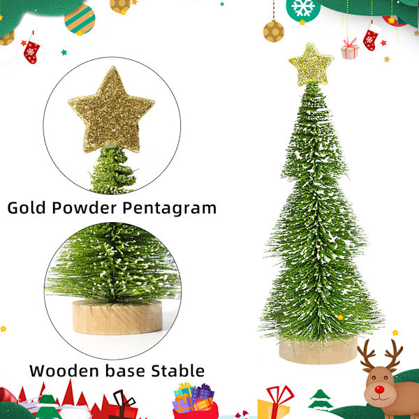 Mini Christmas Trees Decorations Star Green Christmas Trees
