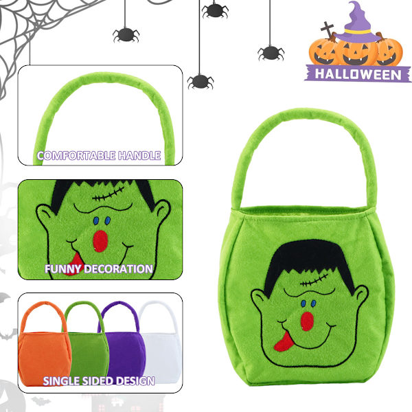2 st Halloween godispåsar filt tote godispåsar läskig fest