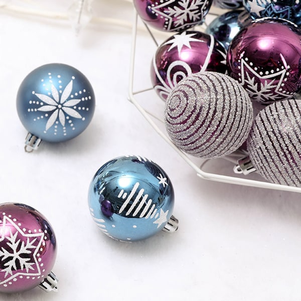 24pcs Christmas Ball Ornament,2.4" Shatterproof Assorted