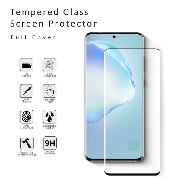Samsung S20 Plus härdat glas 3D 9H Top Kvalitet skärmskydd