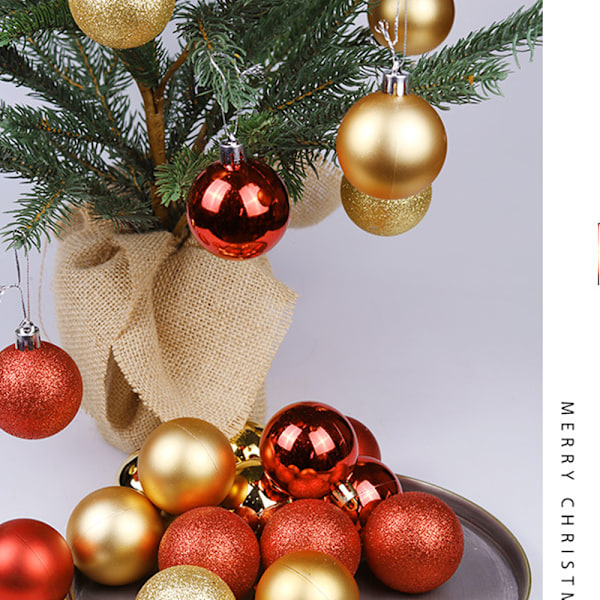 24 Pieces 4cm Shatterproof Christmas Ball Ornaments for Xtmas