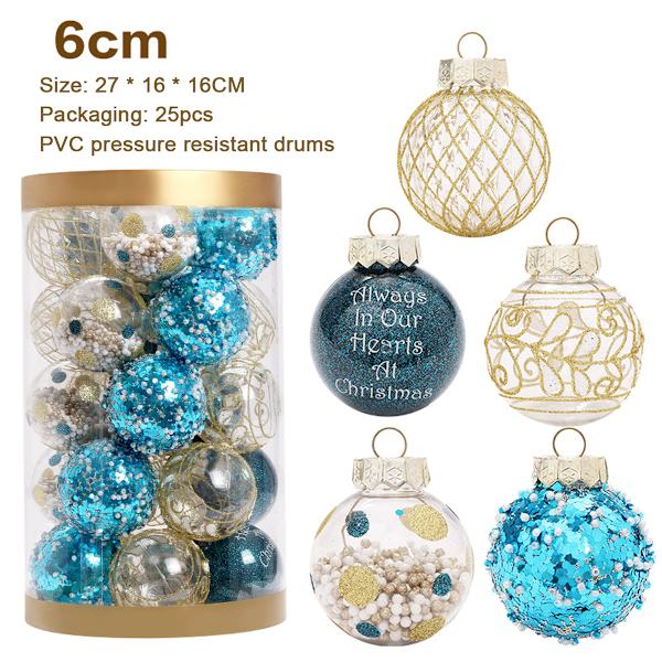 25pcs Christmas Decorations, 6cm Xmas Tree Hanging Ball Xmas
