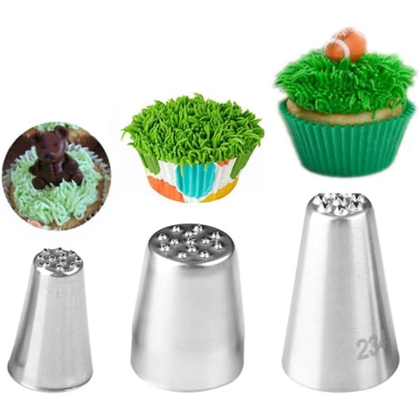 Gräsrörspetsar i rostfritt stål för tårtor, fondant, cupcakes