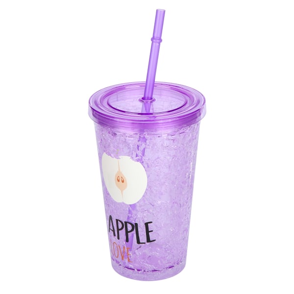 Plast Smoothie Kopp med Sugrör Bärbar Isdryck Mugg för