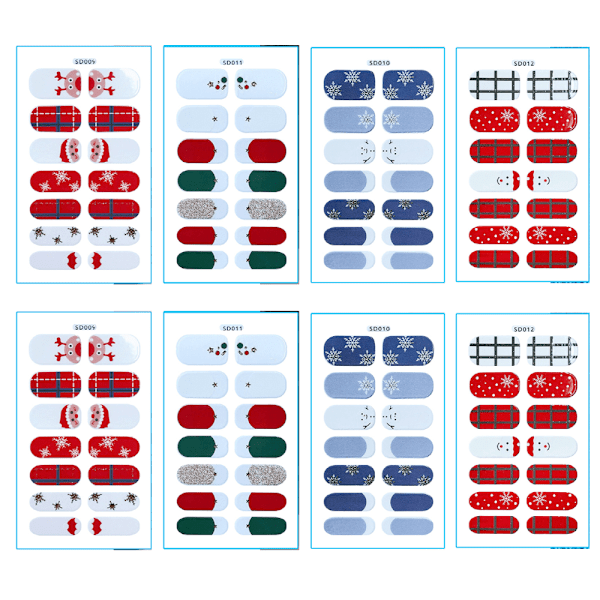 Christmas Nail Wraps， Nail Cute Gel Nail Stickers Self