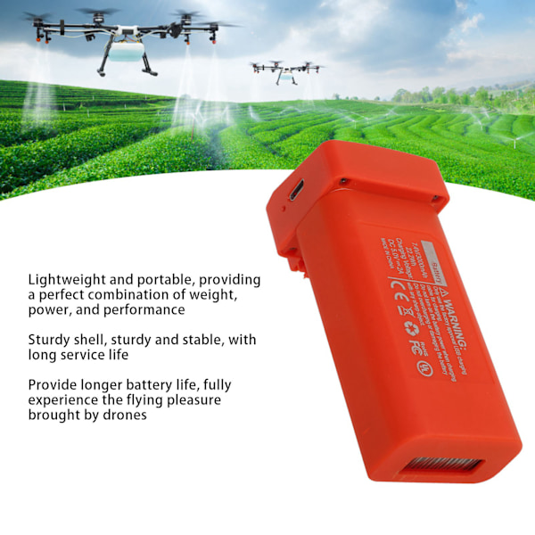 RC Drönare Litiumbatteri 7.4V 3000mAh Drönarbatteri Ersättning för LYZRC L800 PRO2 Orange