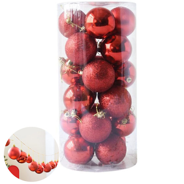 24pcs Weihnachtskugel Weihnachtsdeko glänzend und poliert