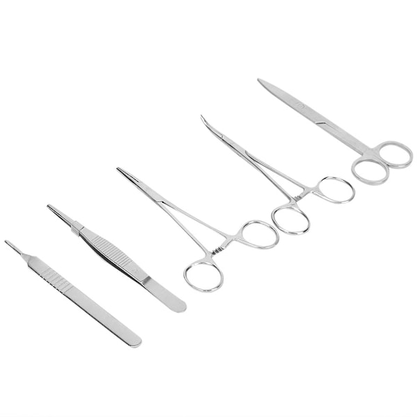 Professionell samling av kirurgiska instrument, ergonomiska hemostater i rostfritt stål med halkfria handtag, tandade spetsar ger starkt grepp, mångsidigt set