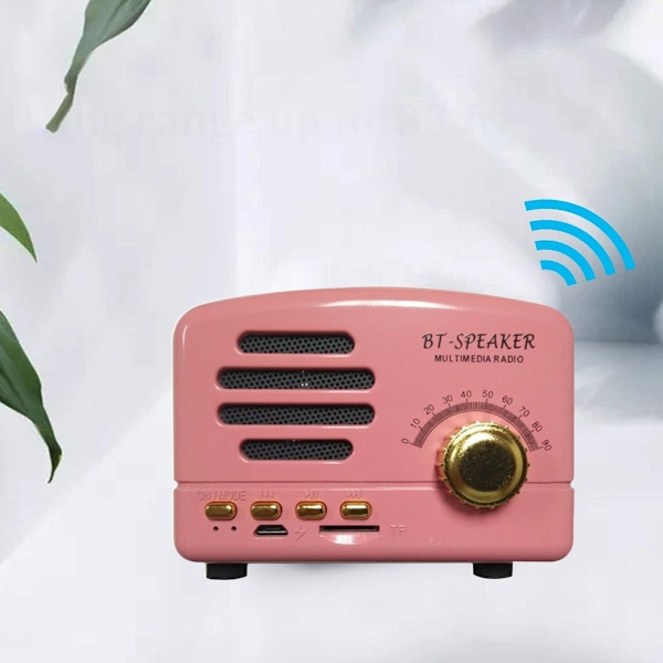Trådlösa stereohögtalare i retrostil, bärbar Bluetooth-högtalare