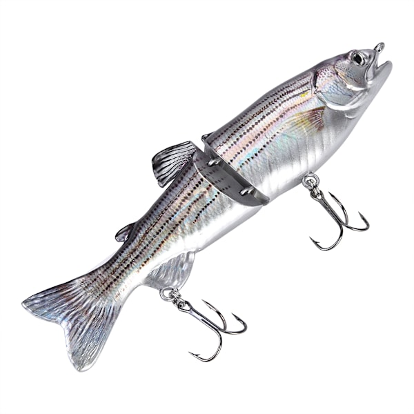 Konstgjort Hårt Bete för Abborre, Livslika Simbeten Ledad Shad med Realistisk Fisk Simrörelse och Vassa Krokar, Långsamt Sjunkande Smidigt Glidbete