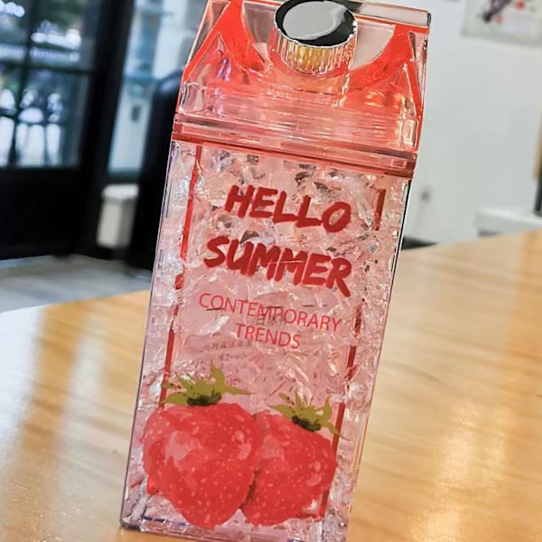 Halm Kall Dryck Kopp Sommar Utomhus Is Mode Fyrkantig 2 Lager