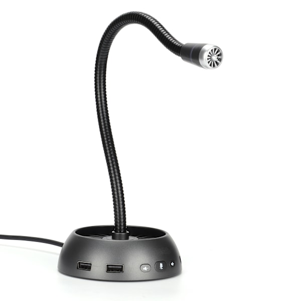 HXSJ USB Mikrofon Klar Ljudkvalitet MIC Drivrutinsfri HUB Dockningsstation Rösttub för Spel Chatt Konferens