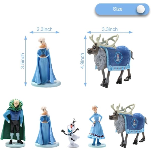 Frozen Cake Topper Figurer Set, Frozen cake dekorationer för Frozen party tillbehör