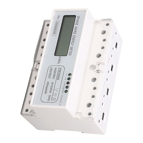 3-fas 4-ledare Energimätare 7-siffrig LCD-display Spänningseffektström Voltmeter Amperemeter Monitor 3x220V 380V