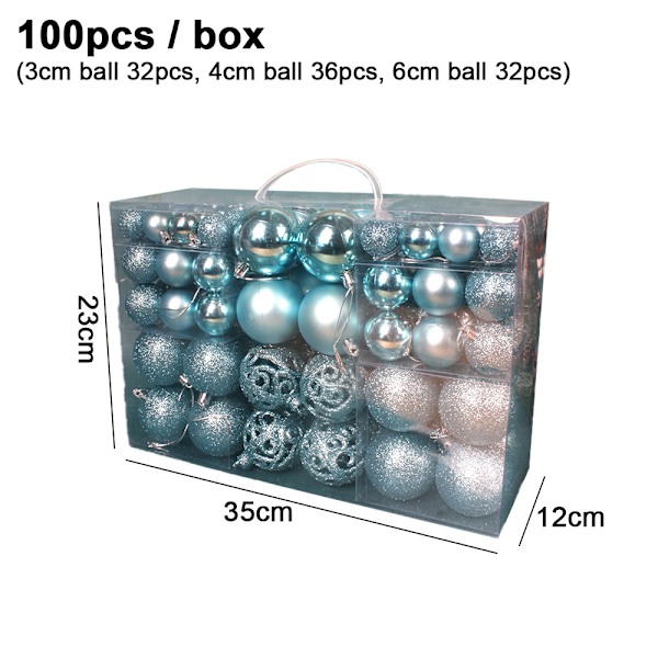 Christmas Ball Ornaments Set Xmas Tree Seasonal Decorations for