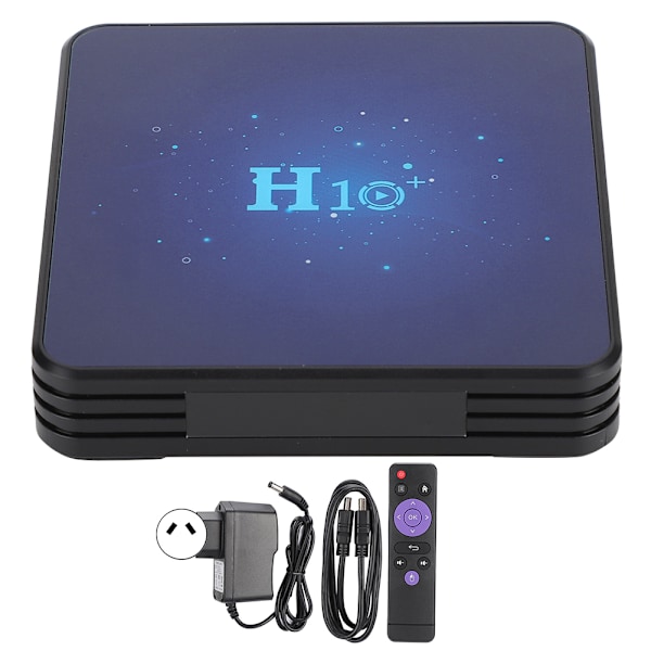 H10+ Net Player Internet TV-box Dubbelfrekvens Digital Display för Android 9.0 100–240V 2+16 AU-kontakt