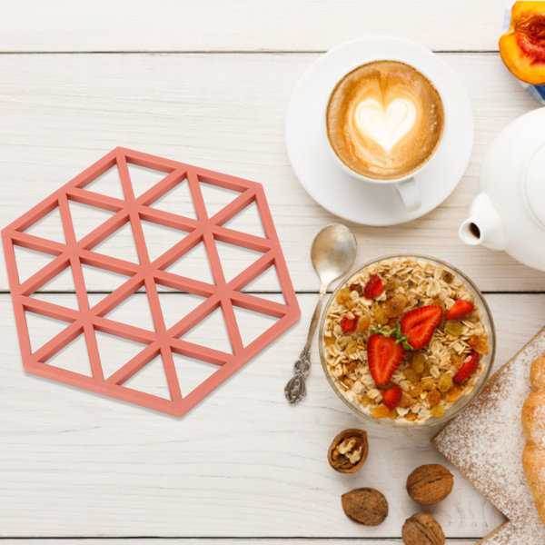 5pc Silikon Hexageon Placemat Värmeisolering Disk Cup Skål