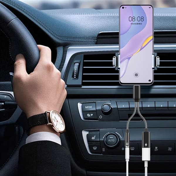 Usb C Hörlursadapter och Laddning, 2 i 1 Usb C till Plugg Adapter Stöder 60W Snabbladdning, Usb C 3.5mm Aux Jack Adapter för Sumsung A53 A33 S22