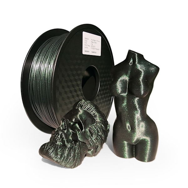 1,75 mm PLA-filament Grön Färg 3D-utskriftsmaterial Hög Adhesion Skrivarförbrukning 30‑90 mm/s