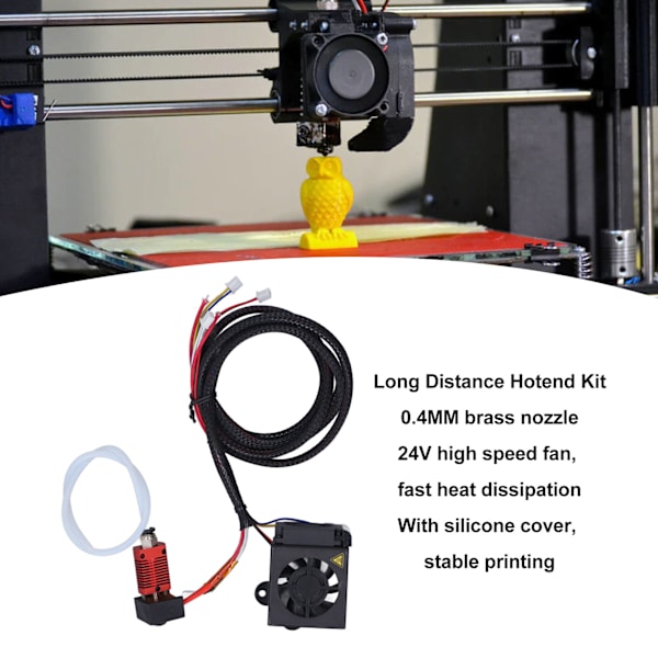 3D-skrivar Hotend Uppgraderingskit Lång Distans Hot End Munstycke Uppvärmningsblock och Rörset för Ender 3