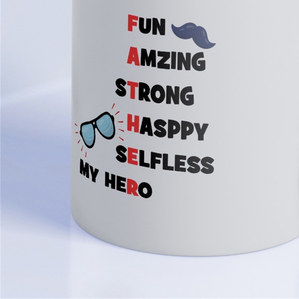 Kaffe Mugg Keramik Bred Mun HD Transfertryckning Engelska