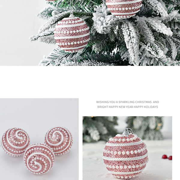 4-Pcs Set Glitter Christmas Tree Decor, 8mm Sequin Balls for
