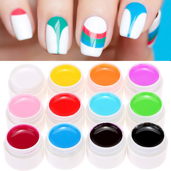 Färgglad Skulpteringsgel för Naglar, 12 Färger Icke-Giftig Ofarlig Resin, Perfekt för Intrikata Konstverk Enkel Applicering, Lämplig för Nagellack/Lös