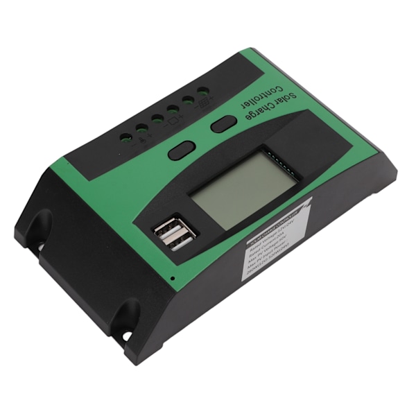 Solarladdningsregulator, Funktionell LCD-skärm Lättläst med Realtidsdetektering, 12V 24V Automatisk Identifiering, Säker att Använda av Flera