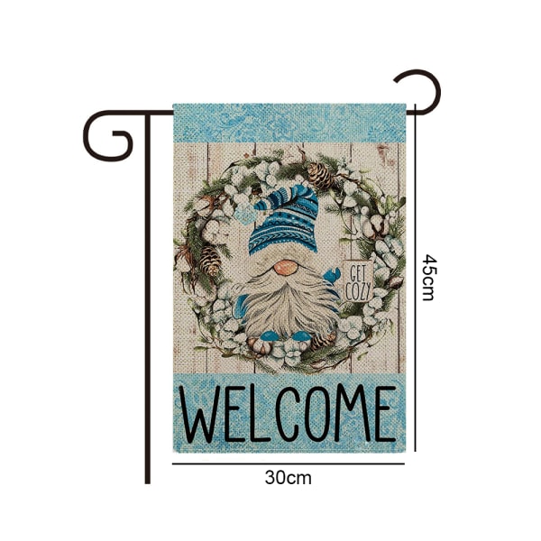 Winter Christmas Garden flag, linen double sided digital print