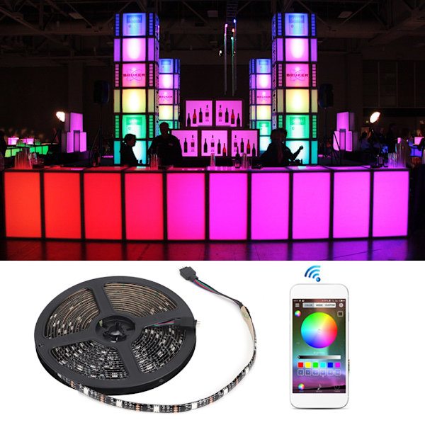 USB 5V 2m 60LED Strips Sensorljusband RGB-lampa Bluetooth-app