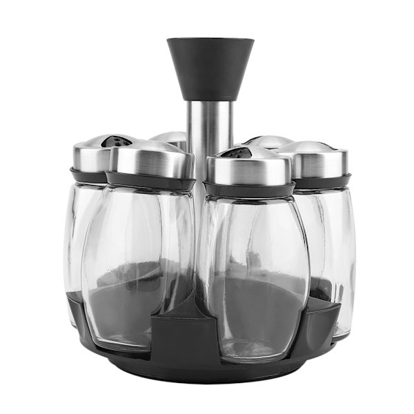6-pack roterande kryddburkar i glas
