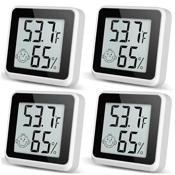 4-pack inomhus hygrometer fuktighetsmätare, rums termometer för