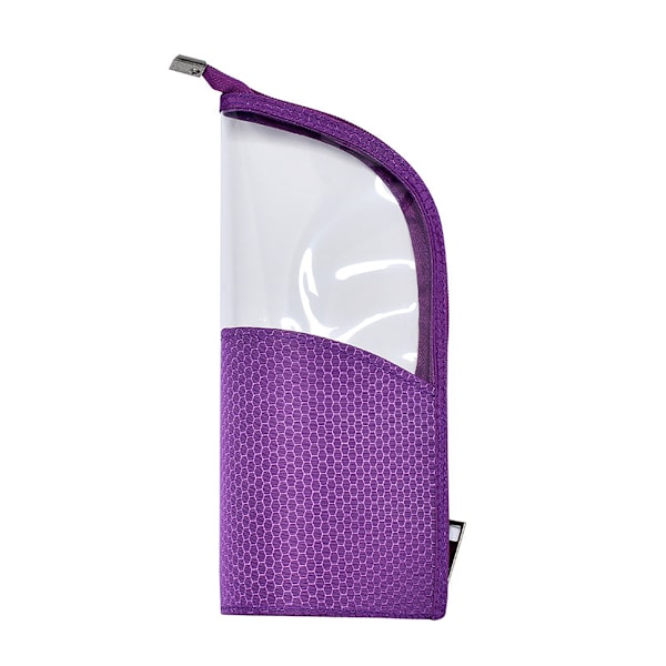 Dam Handhållen Halvrund Transparent Sminkväska Sminkborste Organizer Väska purple
