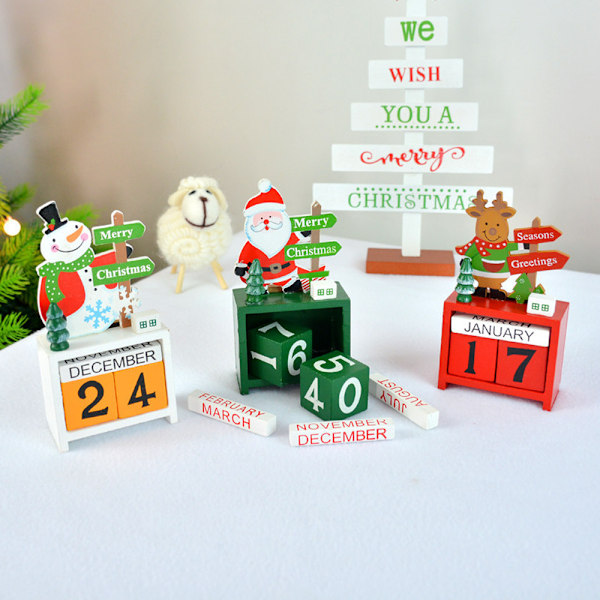 Christmas Countdown Advent Calendar with Number Wooden Blocks,