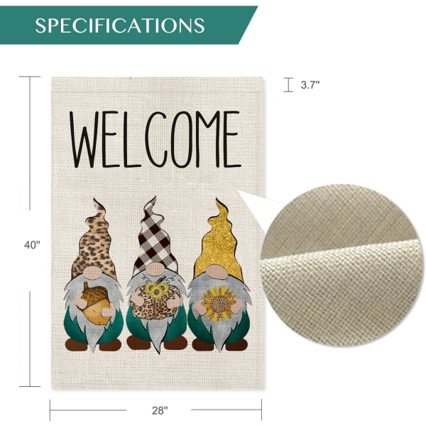 AVOIN Welcome Fall Leopard Buffalo Plaid Gnomes Hazelnut